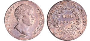 Napoléon 1er (1804-1814) - 1/2 franc empereur An 12 K (Bordeaux) Napoléon 1er (1804-1814) - 1/2 franc empereur An 12 K (Bordeaux)