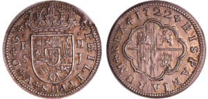 Espagne - Philippe V (1700-1746) - 2 reales 1722 SJ (Séville)