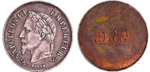 Napoléon III (1852-1870) - 25 centimes clichés uniface de l'avers