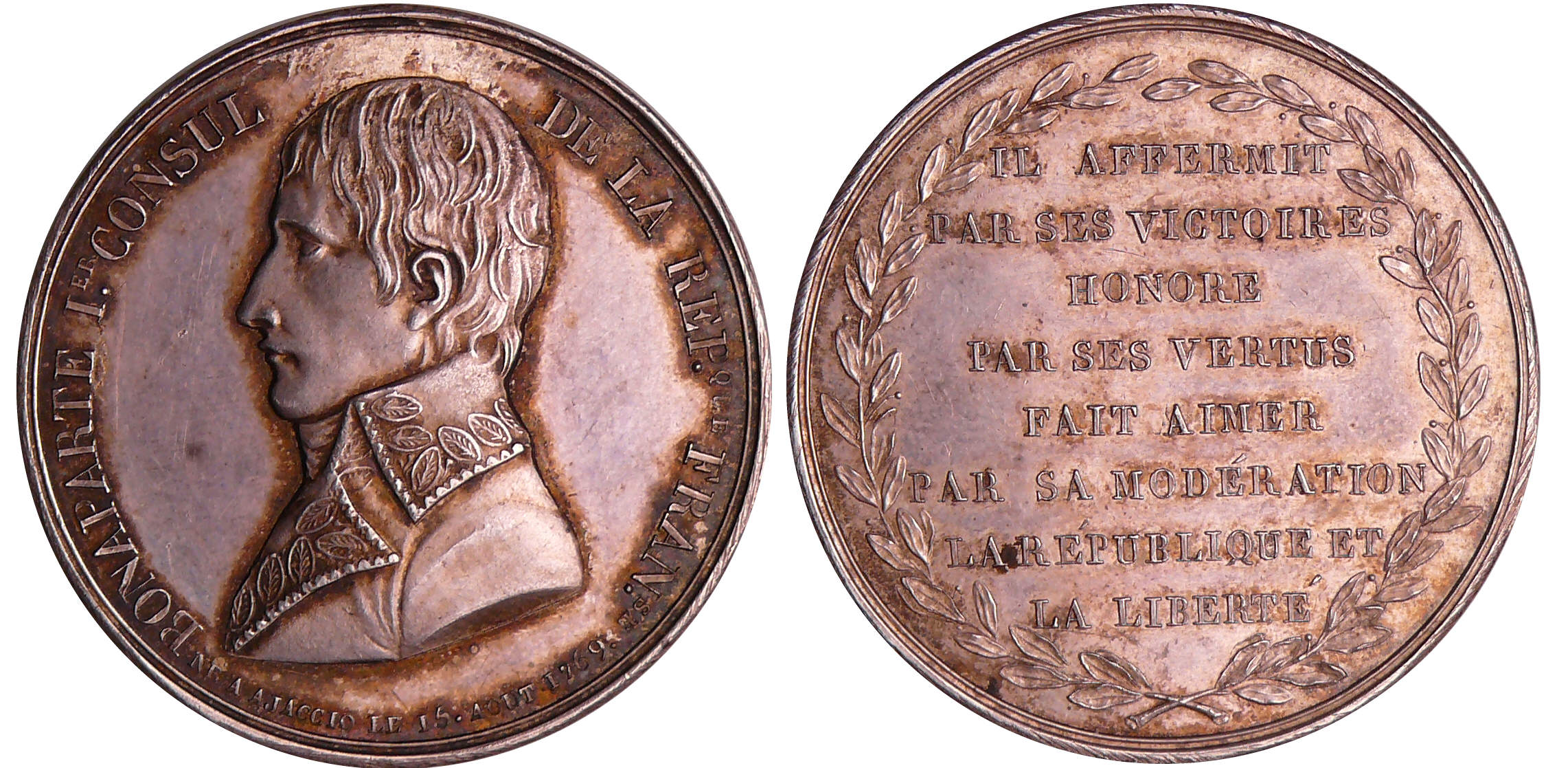 Bonaparte 1er consul - Jeton - AN 9 (1800), né à A accio le 15 août 1769 Bonaparte 1er consul - Jeton - AN 9 (1800), né à A accio le 15 août 1769