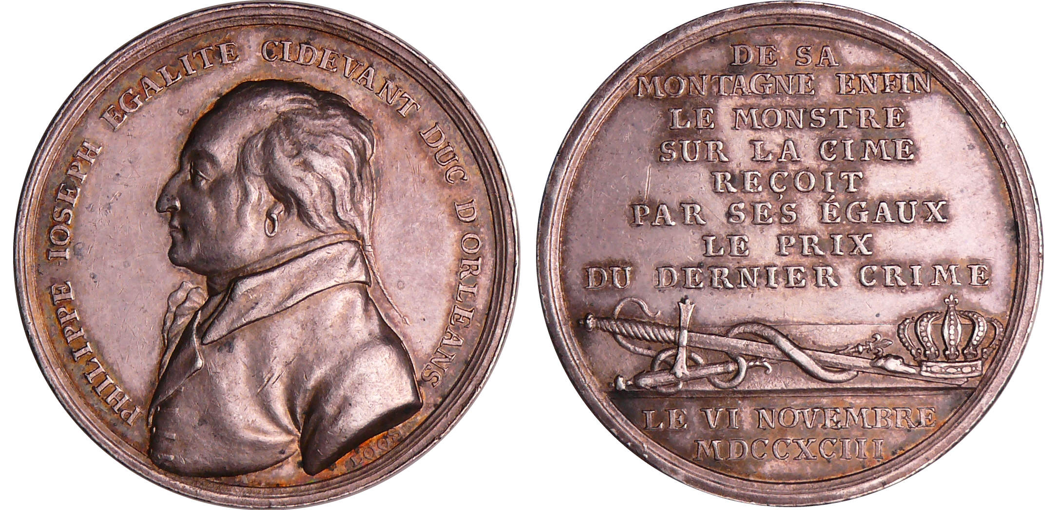 Philippe Joseph duc d'Orléans - Jeton - 1793, par Loos Philippe Joseph duc d'Orléans - Jeton - 1793, par Loos
