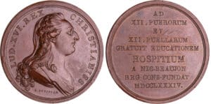 Louis XVI (1774-1772) - Médaille - Formation hospitalière gratuite 1784, par Du Vivier Louis XVI (1774-1772) - Médaille - Formation hospitalière gratuite 1784, par Du Vivier