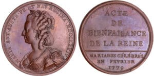 Marie-Antoinette - Médaille - Acte de bienfaisance de la Reine, 1779 par Duvivier Marie-Antoinette - Médaille - Acte de bienfaisance de la Reine, 1779 par Duvivier