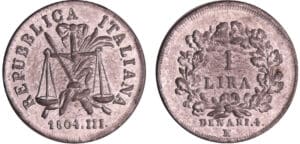 Italie - République Italienne (Lombardie) - 1 lira 1804 III M (Milan), épreuve en étain