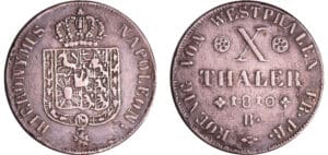 Allemagne - Westphalie - Jérome Napoléon - X thaler 1er type 1810 B (Brunswick)