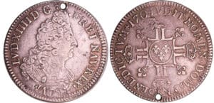 Louis XIV (1643-1715) - ½ écu aux 8 L, 2ème type - 1704 A (Paris)