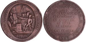 Constitution (1791-1792) - Monneron de 5 sols - 1792 - AN IV Constitution (1791-1792) - Monneron de 5 sols - 1792 - AN IV