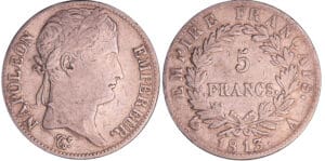 Napoléon 1er (1804-1814) - 5 francs revers empire 1813 A (Paris)