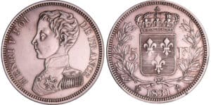 Henri V Comte de Chambord (1820-1883) - 5 francs 1831 Henri V Comte de Chambord (1820-1883) - 5 francs 1831