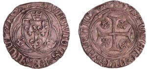 Louis XI (1461-1483) - Blanc à la couronne - 2ème émission (4 janvier 1474) Saint-lô