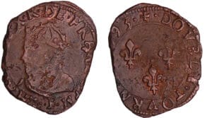 Charles X (1589-1590) - Double tournois - 1593 P (Dijon)