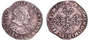 Louis XIII (1610-1643) - ½ franc au buste juvénile, tête laurée, col plat - 1628 M (Toulouse) Louis XIII (1610-1643) - ½ franc au buste juvénile, tête laurée, col plat - 1628 M (Toulouse)