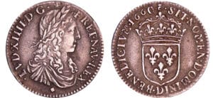 Louis XIV (1643-1715) - 1/12 d'écu au buste juvénile - 1660 D (Lyon)