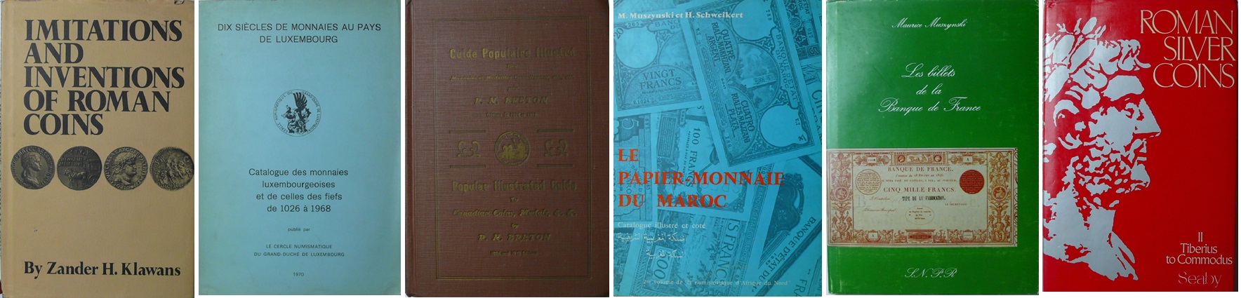 Lot de 6 ouvrages sur les thèmes de la monnaie et de la médaille Lot de 6 ouvrages sur les thèmes de la monnaie et de la médaille