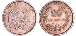 Uruguay - Repubblica orientale (dal 1825) - 20 Centesimi 1877