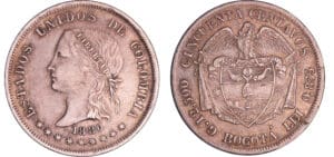 Colombie - 50 centavos 1880 (Bogota)