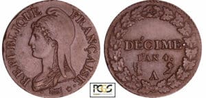 Directoire (1795-1799) - 1 décime Dupré - petit module An 4 A (Paris)
