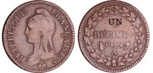 Directoire (1795-1799) - 1 décime Dupré - modification du 2 décimes An 4 A (Paris)