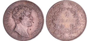 France - Bonaparte premier consul (1799-1804) - 1 franc An XI A (Paris) France - Bonaparte premier consul (1799-1804) - 1 franc An XI A (Paris)