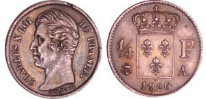 Charles X (1824-1830) - 1/4 de franc 1826 A (Paris)