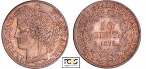 Troisième république (1871-1940) - 50 centimes Cérès 1871 K (Bordeaux)