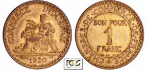 Troisième république (1871-1940) - 1 francs Chambre de commerce 1920