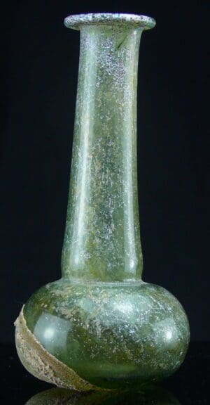Romain - Vase à panse en verre irisé - 100 / 200 ap. J.-C. Romain - Vase à panse en verre irisé - 100 / 200 ap. J.-C.