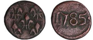 Inde - Territoire de Pondichéry - Louis XV (1715-1774) - 1/2 de biche 1758