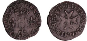Henri III (1574-1589) - Liard à la croix du St-Esprit - 1583 B (Rouen)