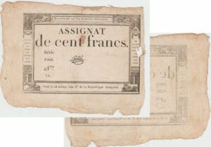 France - Période Révolutionnaire - Assignat de 100 francs - Emission du 18 nivôse an III (7 jan. 1795) France - Période Révolutionnaire - Assignat de 100 francs - Emission du 18 nivôse an III (7 jan. 1795)