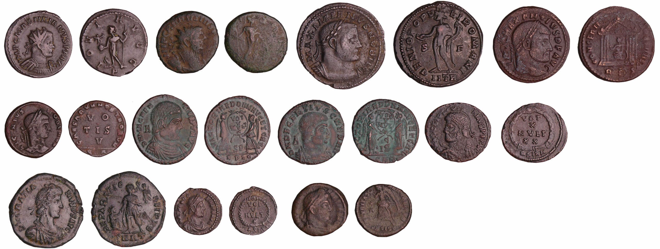 Romain - Lot de 11 monnaies du bas empire Romain - Lot de 11 monnaies du bas empire