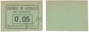 Djibouti - Colonie française (1884-1977) - 5 centimes Chambre de commerce de Djibouti. Non daté (1919)