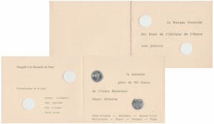 Carton de présentation de la 50 francs 1972 "Union monétaire Ouest Africaine"