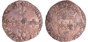 Henri III (1574-1589) - Huitième d'écu - 1584 H (la Rochelle)