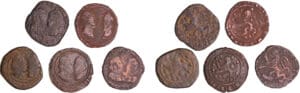 Franche-Comté - Albert et Isabelle - Lot de 5 Double denier (Dôle)
