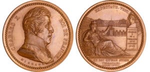 France - Charles X (1824-1830) - Médaille, voeux des habitants de Versailles, (1825)