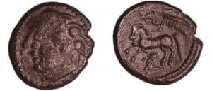 France - Santons - Drachme aux mèches aquitaniques (60-50 av. J.-C.)