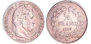 France - Louis-Philippe Ier (1830-1848) - 1/4 de franc 1843 K (Bordeaux)