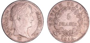 France - Napoléon 1er (1804-1814) - 5 francs revers empire 1812 I (Limoges) France - Napoléon 1er (1804-1814) - 5 francs revers empire 1812 I (Limoges)