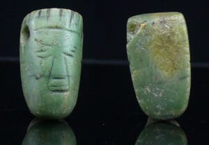 Précolombien - Mexique - Mezacala - Tête en jadéïde - 100 / 300 ap. J.-C.