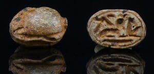 Egypte - Basse époque - Scarabée en pierre (animal couché) - 633-332 av. J.-C. - (26-30ème dynastie)