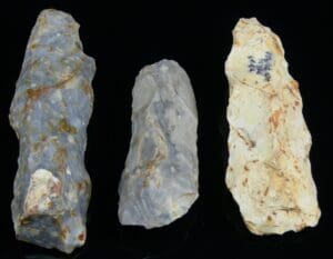 Néolithique - Beauvais (Oise 60) - Lot de 3 hâches ou retouchoirs en silex