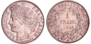 France - Troisième république (1871-1940) - 1 franc Cérès 1888 A (Paris) France - Troisième république (1871-1940) - 1 franc Cérès 1888 A (Paris)