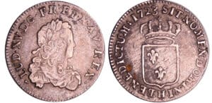 France - Louis XV (1715-1774) - 1/3 d'écu de France - 1723 H (La Rochelle) flan neuf France - Louis XV (1715-1774) - 1/3 d'écu de France - 1723 H (La Rochelle) flan neuf