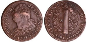 France - Constitution (1791-1792) - 2 sols au faisceau type FRANCOIS 1792 Q (Perpignan) France - Constitution (1791-1792) - 2 sols au faisceau type FRANCOIS 1792 Q (Perpignan)