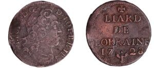 France - Lorraine - Duché de Lorraine - Léopold 1er - Liard 1728