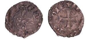 France - Aquitaine - Edouard III - Denier au léopard 3ème type avec B ET O France - Aquitaine - Edouard III - Denier au léopard 3ème type avec B ET O