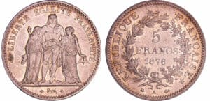 France - Troisième république (1871-1940) - 5 francs Hercule 1876 A (Paris) France - Troisième république (1871-1940) - 5 francs Hercule 1876 A (Paris)