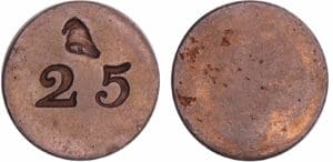 France - Convention (1792-1795) - Uniface 25 contremarqué d'un bonnet phrygien France - Convention (1792-1795) - Uniface 25 contremarqué d'un bonnet phrygien