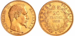 France - Napoléon III (1852-1870) - 20 francs tête nue 1859 A (Paris)